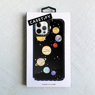 ของแท้ CASETiFY เคสโทรศัพท์มือถือแบบกระจกแข็ง ชุบพลังงานแสงอาทิตย์ สีดํา สําหรับ iPhone 15 14 Plus 11 12 13 Pro 15Pro Max