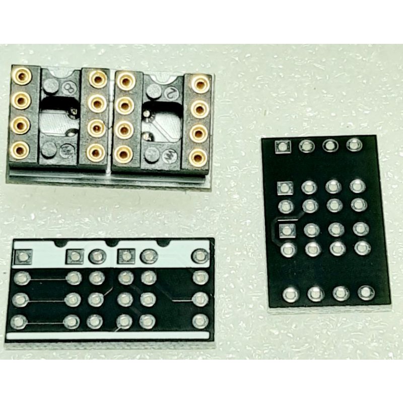 2 Single to 1 Dual Op-Amp Adaptor Socket ปริ๊นเปล่า2ชิ้น และประกอบสำเร็จ