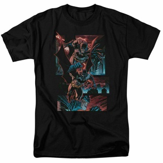 เสื้อยืดผ้าฝ้ายพิมพ์ลาย เสื้อยืดคอกลม ผ้าฝ้าย พิมพ์ลาย Dark Knight Panels Licensed Comic Book สีดํา สไตล์คลาสสิก แฟชั่นส