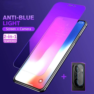 2-in-1 ฟิล์มกระจกนิรภัย 9H ป้องกันหน้าจอ สำหรับ Xiaomi POCO F3 X3 NFC M3 Mi 10T Pro Redmi Note 10 9T 9s 9 Pro Max