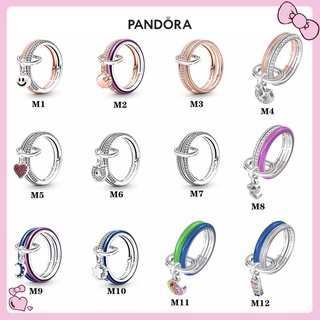 Pandora ชุดแหวนสัญลักษณ์ รูปเกือกม้า ราชินี Me Meteor รักนิรันดร์ สีรุ้ง ของขวัญวันเกิด สําหรับสุภาพสตรี p825