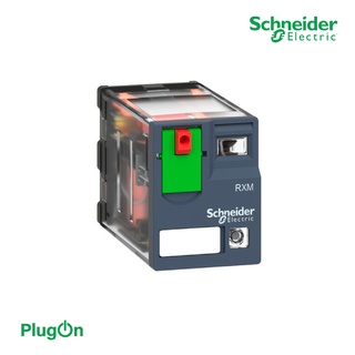 Schneider Electric Harmony, Miniature plug-in relay, 12 A, 2 CO, with LED, with lockable test button, 24 VAC - RXM2AB2B7