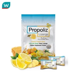 Propoliz โพรพอลิส ชนิดเม็ดอม พลัส รสน้ำผึ้ง มะนาว และขิง 8 เม็ด