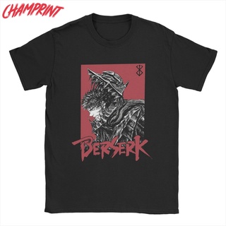 เสื้อยืดครอปเสื้อยืด ผ้าฝ้าย 100% พิมพ์ลายการ์ตูนอนิเมะ Berserk Gust สําหรับผู้ชายS-5XL