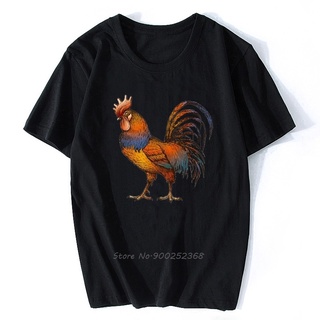 เสื้อยืดผ้าฝ้ายพิมพ์ลายขายดี เสื้อยืด ผ้าฝ้าย พิมพ์ลาย Sketch Of A Colorful Rooster แฟชั่นฮาราจูกุ สไตล์สตรีท สําหรับผู้