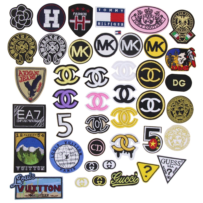 ตัวอักษรภาษาอังกฤษแบรนด์หรู Letter ไอคอน THCCMK ปักผ้าสติกเกอร์เสื้อผ้า Badge Armband กางเกง Patch Decals กาวสามารถรีดได้ Hand-Sewn diy วัสดุเคสโทรศัพท์ตกแต่ง