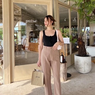 Luca Trousers(ลด30%เก็บคูปองหน้าแอป)กางเกงขากระบอกเล็ก เก็บหุ่นตั้งแต่ XS-3XL งานตัด THESUNCO