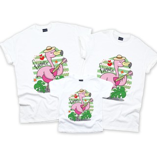 A68 FLAMINGO เสื้อครอบครัว เสื้อทีม ราคาถูก ผ้าใส่สบาย มีครบทุกไซด์ (ผ้า TC)