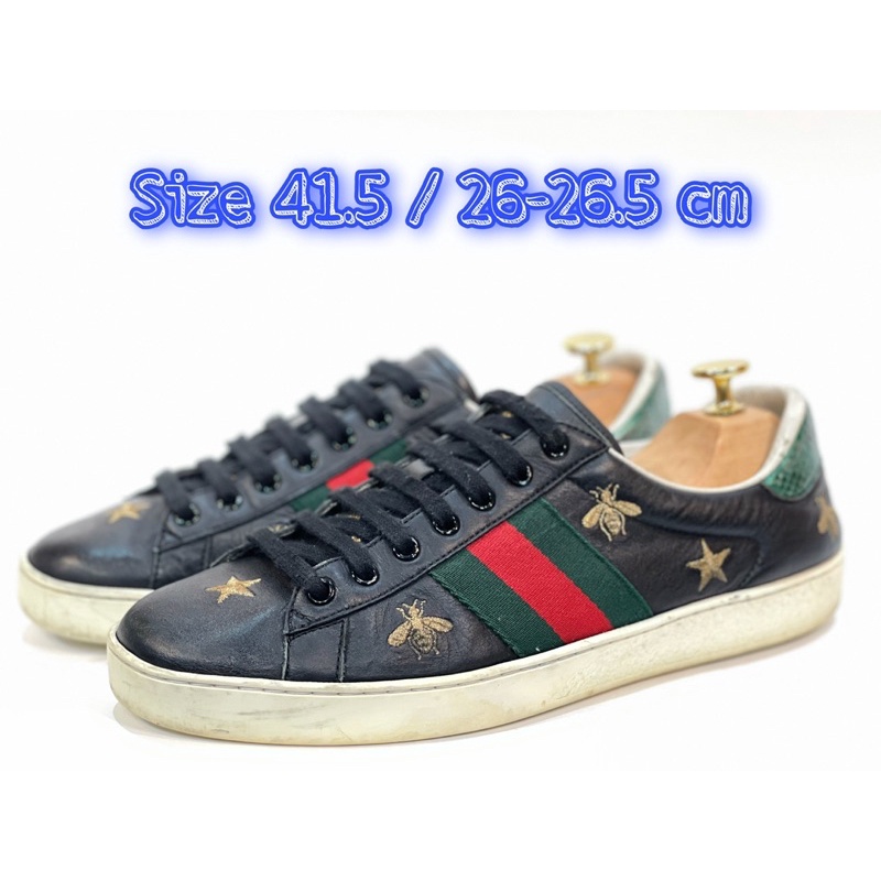 Gucci Ace Embroidered 'Bees and Stars'Black Sneakers