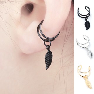 ต่างหู ไม่ต้องเจาะหู ตุ้มหู Ear Cuff Wrap Earrings Leaves Jewelry Piercing Clip - 1 ข้าง