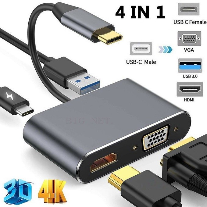 TYPE-C TO HDTV+USB+VGA+PD 4in1 TYPE-C TO HDmi+USB+VGA+PD