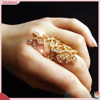 แหวนคริสตัล 7 # แหวนสตรีแฟชั่น Rhinestone Hollow