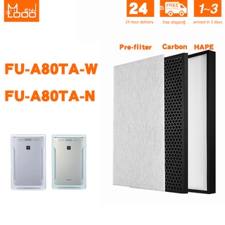 Mennlooo  แผ่นกรองอากาศ กรองกลิ่น HEPA + Carbon Filter รุ่น FZ-A80SFE สำหรับ เครื่องฟอกอากาศ SHARP รุ่น FU-A80TA