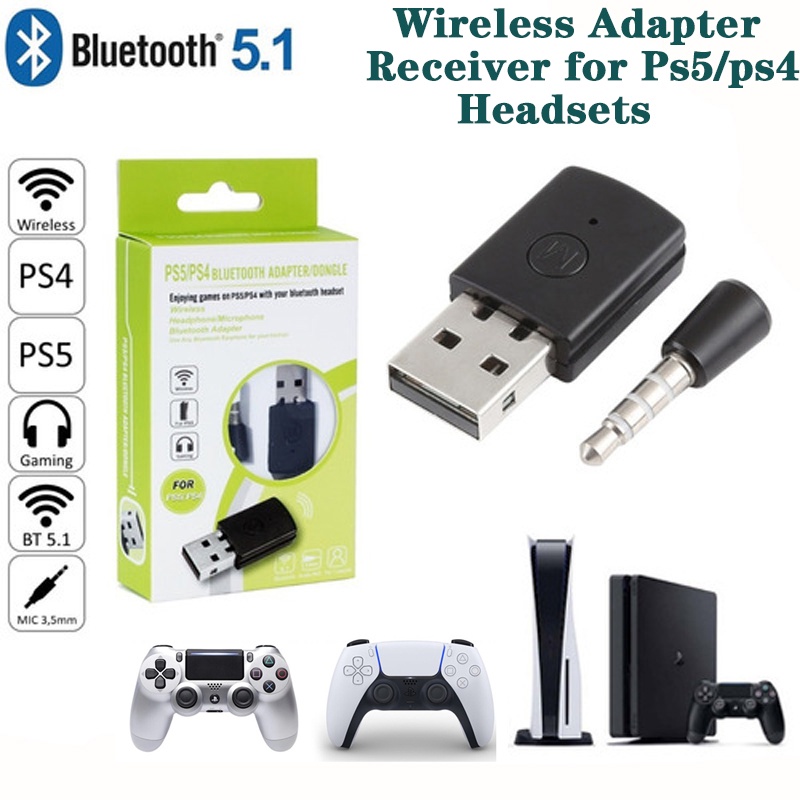 อะแดปเตอร์บลูทูธไร้สาย USB Dongle สําหรับ PS5 PS4 หูฟังเกมแพด ตัวรับส่งสัญญาณไร้สาย สําหรับหูฟัง PS5