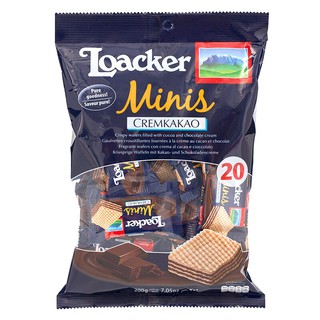 ล็อคเกอร์เวเฟอร์มินิครีมโกโก้ 200กรัม Loacker Wafer Mini Cocoa Cream 200g.