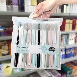 แปรงฟังญี่ปุ่น 1 แพ็ค มี 10 ด้ามมีหลากหลายสี