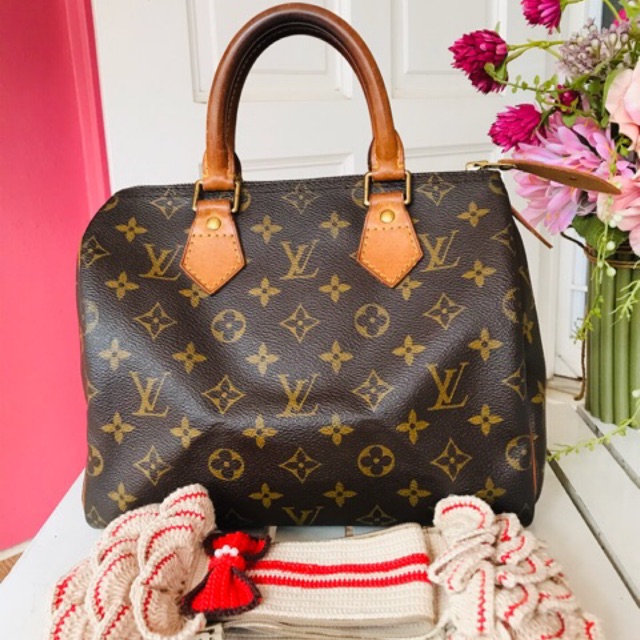 Used LV Speedy 25 แท้ 100 แถมหูถัก rose.brandname ThaiPick