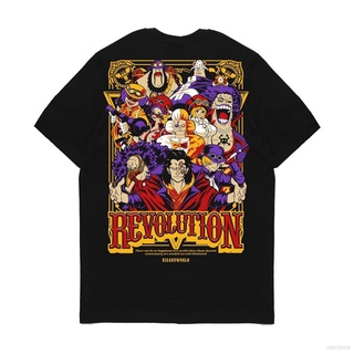 เสื้อยืดแขนสั้นลําลอง พิมพ์ลายกราฟิก ONE PIECE REVOLUTION CREW น่ารัก พลัสไซซ์ สําหรับผู้ชาย และผู้หญิงS-5XL