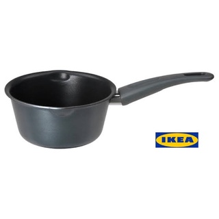 Hemlagad หม้อ หม้อมีด้าม หม้อเคลือบสารเทฟลอน ดำ 1 ลิตร 17 ซม By IKEA