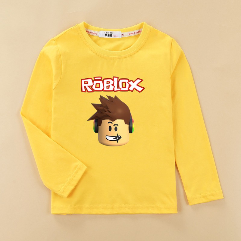 Kids Long Sleeve T Shirt เส อแขนยาวสำหร บเด กเส อย ด Roblox Boy Tops Cotton Clothes Shopee Thailand - แตก มาล สวยมาก t shirt roblox