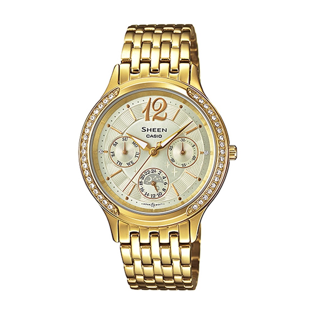 Casio Sheen นาฬิกาข้อมือผู้หญิง สายสแตนเลส รุ่น SHE-3030BGD-9AUDR - Gold