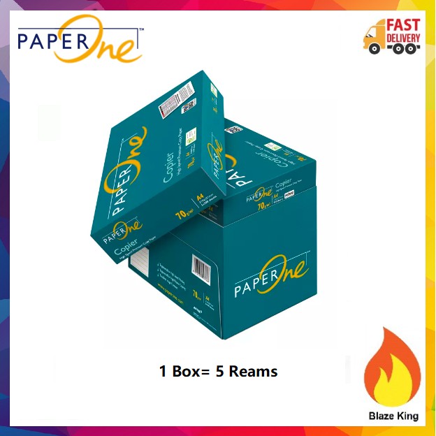 Paper One A4 Copier Paper-75gsm-1 กล่อง - 5 รีม - 500 แผ่น ต่อรีม
