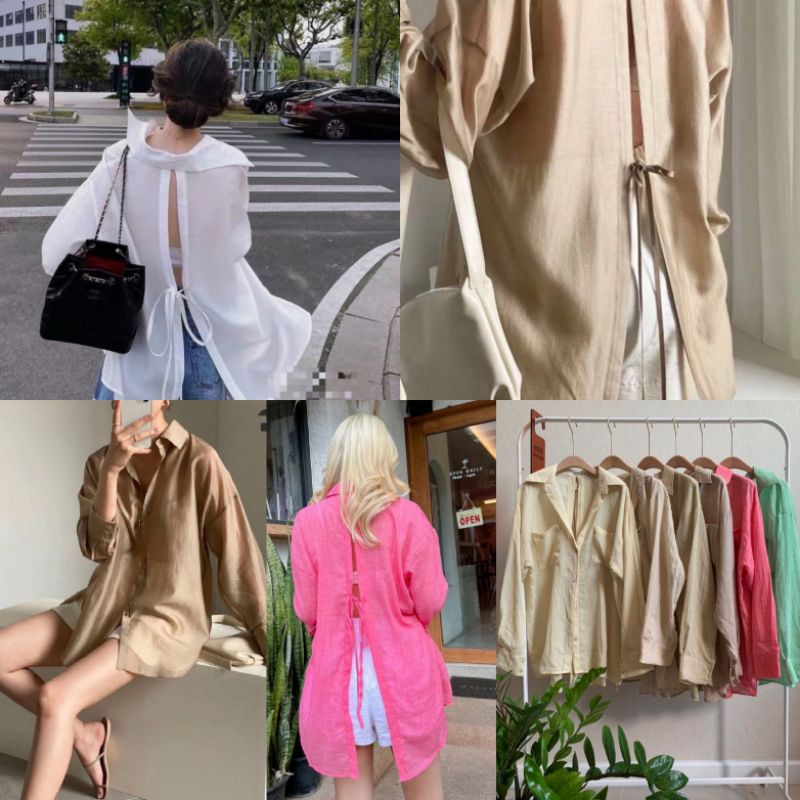 New In เชิ้ต oversizeผ่าหลังแบบใหม่ ใจบางอีกแล้วใส่เที่ยวจะโลเคชั่นไหน ก้สวยน้อยแต่มาก เรียบแต่เท่ sexy แบบมินิมอล