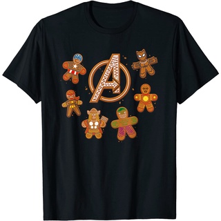 เสื้อยืดผ้าฝ้ายพรีเมี่ยม เสื้อยืด พิมพ์ลาย Marvel Avengers Gingerbread Cookies เหมาะกับวันหยุด