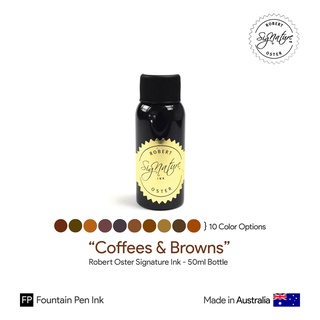 Robert Oster "Coffees &amp; Browns" Signature Ink 50ml Bottle - หมึกโรเบิร์ตออสเตอร์ ชุดสีน้ำตาล ขนาด 50 มล.