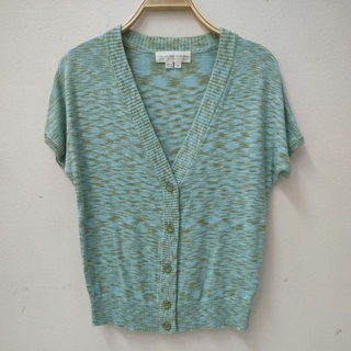 แบรนด์Colour Eighteen เสื้อไหมพรมแขนสั้นกระดุมหน้า อก34-36นิ้ว