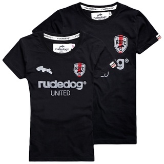   การพักผ่อน rudedog T-shirt เสื้อยืด รุ่น United (ผู้หญิง) แฟชั่น คอกลม ลายปักไหล่ ผ้าฝ้าย cotton ฟอกนุ่ม ไซส์ S M L XL