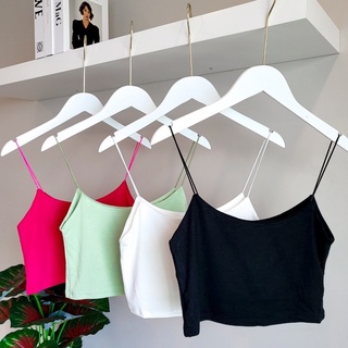AC Rayon Crop Top ครอป สายเดี่ยว สปาเก็ตตี้  ผ้าเรย่อนเกรดเนื้อหนา