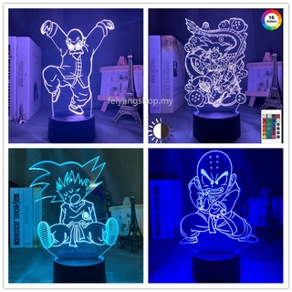 โคมไฟตั้งโต๊ะ LED รูป Dragon Ball Kakarotto Vegeta SonGohan Buu God of Destruction 3D ของขวัญคริสต์มาส สําหรับเด็ก