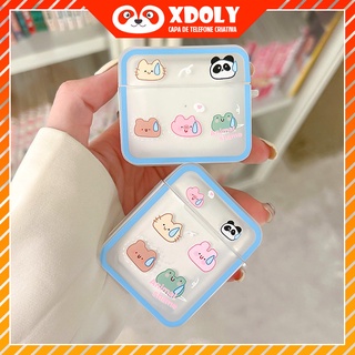 เคสหูฟังบลูทูธไร้สาย ซิลิกาเจล TPU นิ่ม แบบใส ปิดฝาพับ รูปบล็อกเต้าหู้ สร้างสรรค์ สําหรับ AirPods1 2 3 AirPods PRO