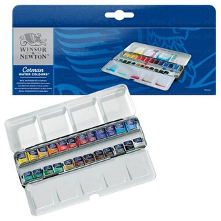 สีน้ำก้อน winsor &amp; newton COTMAN WATER COLOURS 24 สี