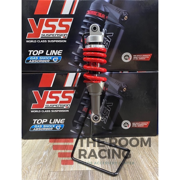 โช้คหลังYSS GAS ECO LINE SONIC/DASH ความยาว255มม. แกนดำ/สปริงแดง ของแท้100%(ME302-255T-04-85)