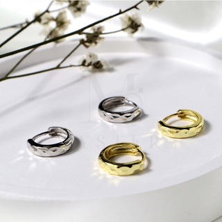 Rough Circle - earring 925 sterling high quality ต่างหูเงินแท้