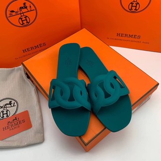 รองเท้าแตะ Hermes สีเขียวพร้อมส่ง