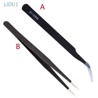 LIDU1  Carbon Steel High Precision Black Handicraft Clamp Plier Curved Tweezer DIY Nipper ESD-15/ESD-14