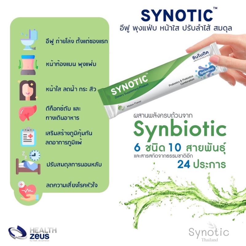 ท้องผูกแก้ด้วย Synotic แบคทีเรียตัวดี 10สายพันธ์ และ Prebiotic 6ชนิด