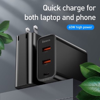 หัวชาร์จไฟ 60W Baseus Quick Charge 4.0 3.0 Multi USB Charger ชาร์จเร็ว