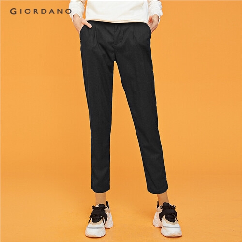 GIORDANO WOMEN Elastic waistband ankle-length pants 05429327