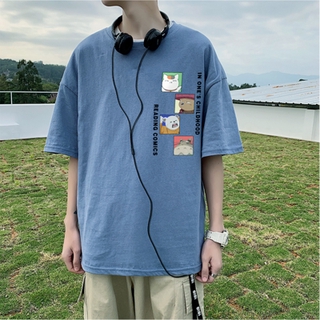 6 สี S-5XL เสื้อยืดการ์ตูนญี่ปุ่นเทรนด์แฟชั่นเสื้อยืดแขนสั้นนักเรียนญี่ปุ่นเสื้อยืดฤดูร้อนใหม่เสื้อยืดแขนสั้นเสื้อ