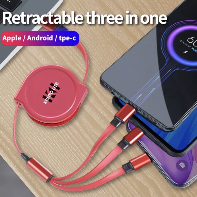 สายชาร์จ KENTO LITE Mobile Phone 3 In 1 Charging Cable