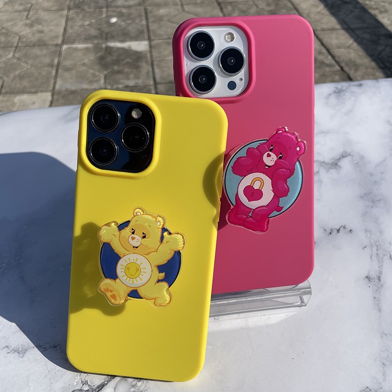 Matte TPU Softเคสโทรศัพท์หมีสําหรับiPhone 15 16 16Promax 15Pro 11 12promax 13 12 x xs xr xsmax 13promax 11promax 12pro 13pro 11pro 12mini 13mini 7Plus 8Plus 7G 8G