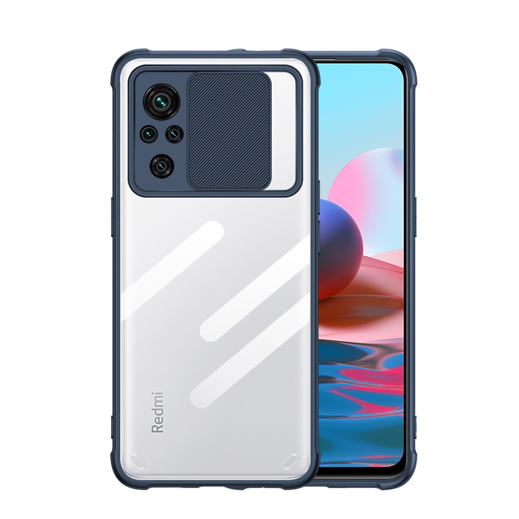 สําหรับ Redmi หมายเหตุ 10/หมายเหตุ 10 Pro กรณีPush window seriesTransparent Blade กลับกันกระแทกมุม S