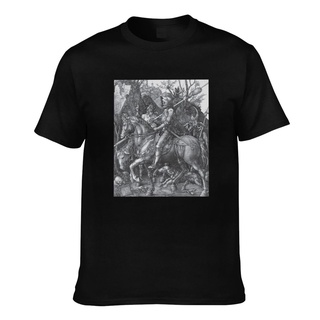 T-shirt  เสื้อยืด พิมพ์ลาย The Rider Albrecht Durer Death Knight And Devil สําหรับผู้ชายS-5XL