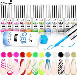Monja ปากกาเจล UV 8 มล. สําหรับตกแต่งเล็บ 4 ชิ้น ต่อชุด DIY