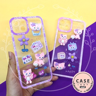 เคส VIVO V23E Y12/Y15/Y17 Y20/Y12S Y21 เคสมือถือนิ่มใสกันกล้อง ซิลิโคน TPU ติดการ์ตูนแมวนูน