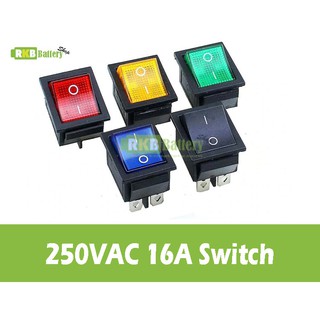 [พร้อมส่ง] สวิทช์ไฟ AC 250V 16A Switch Button 4 Pin DPST ON/OFF Illuminated